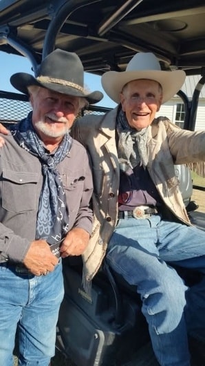 David Murdoch with friends on the ranch