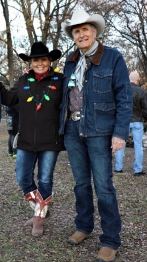 David Murdoch with friends at an outdoor event